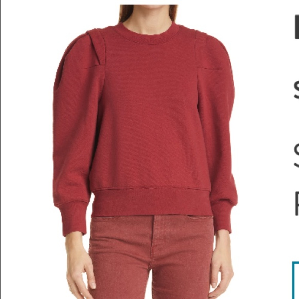 Frame puff sleeve sweater redwood